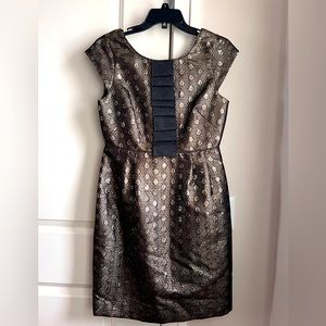 NWOT J. CREW Collection Wool Silk Metallic Gold and Black Cocktail Dress